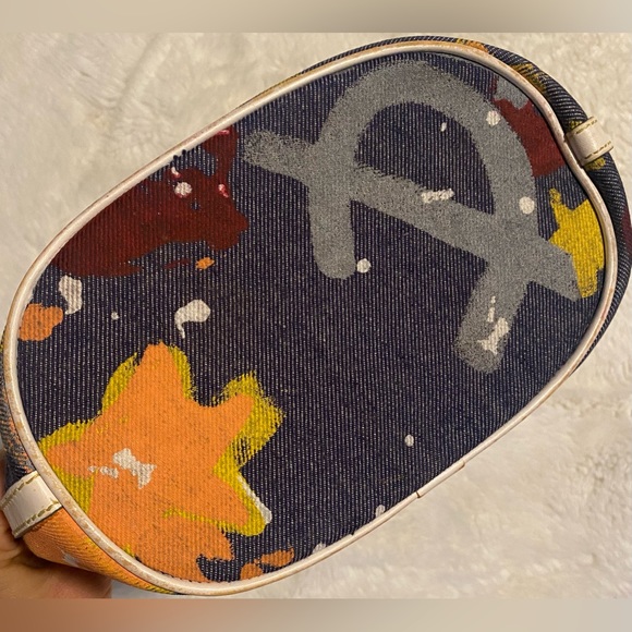 Dooney & Bourke - VINTAGE Y2K Denim Graffiti Paint Splatter Purse - Picture 7 of 14